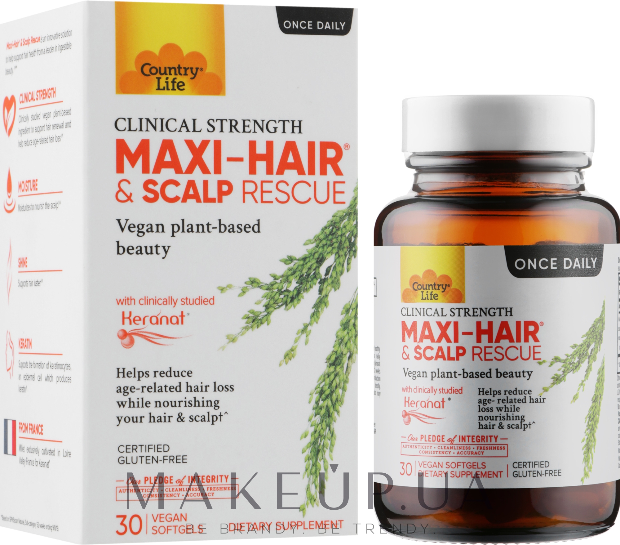 Витамины для волос "Спасение кожи головы" - Country Life Maxi-Hair & Scalp Rescue — фото 30шт