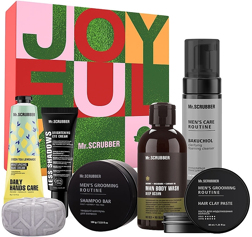 УЦЕНКА Подарочный набор, 6 продуктов - Mr.Scrubber Men's Joyful Holyday Gift * — фото N1