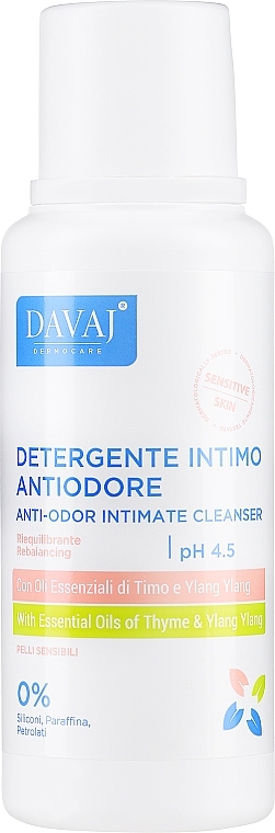 Гель для интимной гигиены с тимьяном и иланг-илангом - Davaj Anti-Odor Intimate Cleanser pH 4,5 — фото N1