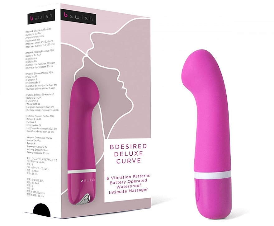 Вибратор, розовый - B Swish Bdesired Deluxe Curve Vibrator Rose — фото N1