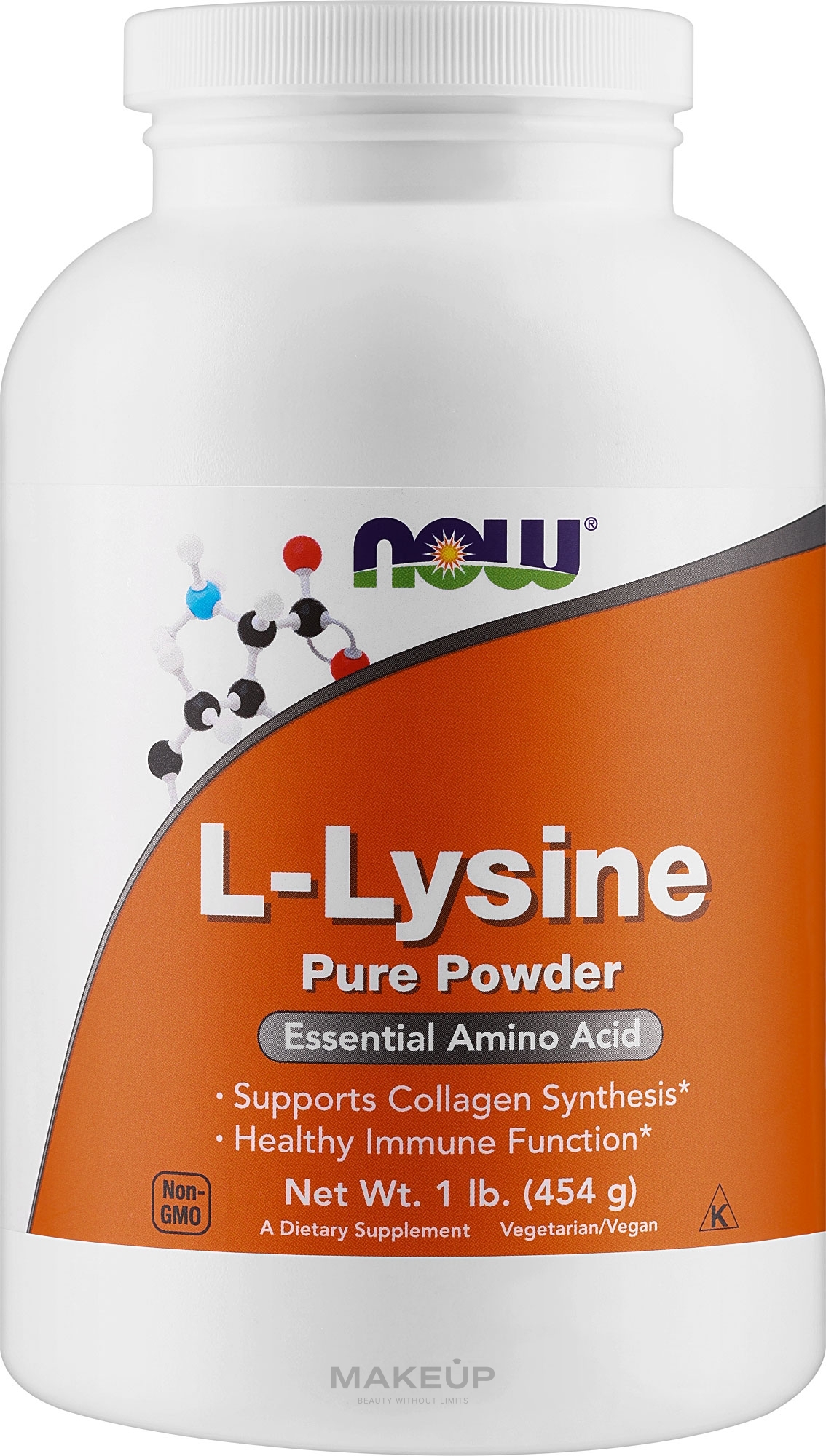 Чистий L-лізин у порошку - Now Foods L-Lysine Pure Powder — фото 454g