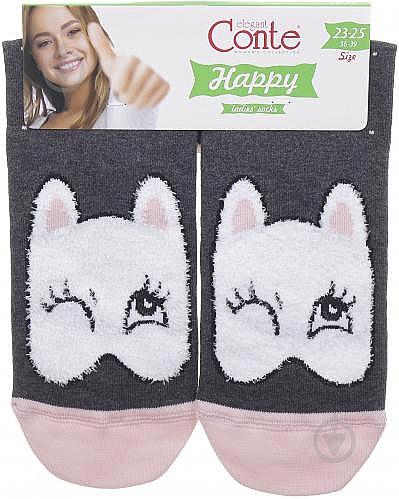 Носки для женщин "Happy", темно-серые - Conte