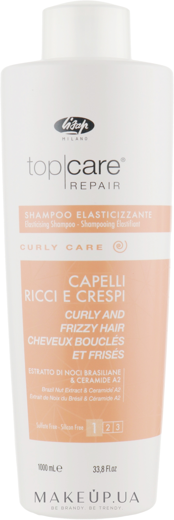 Шампунь для вьющихся и непослушных волос - Lisap Milano Curly Care Elasticising Shampoo — фото 1000ml