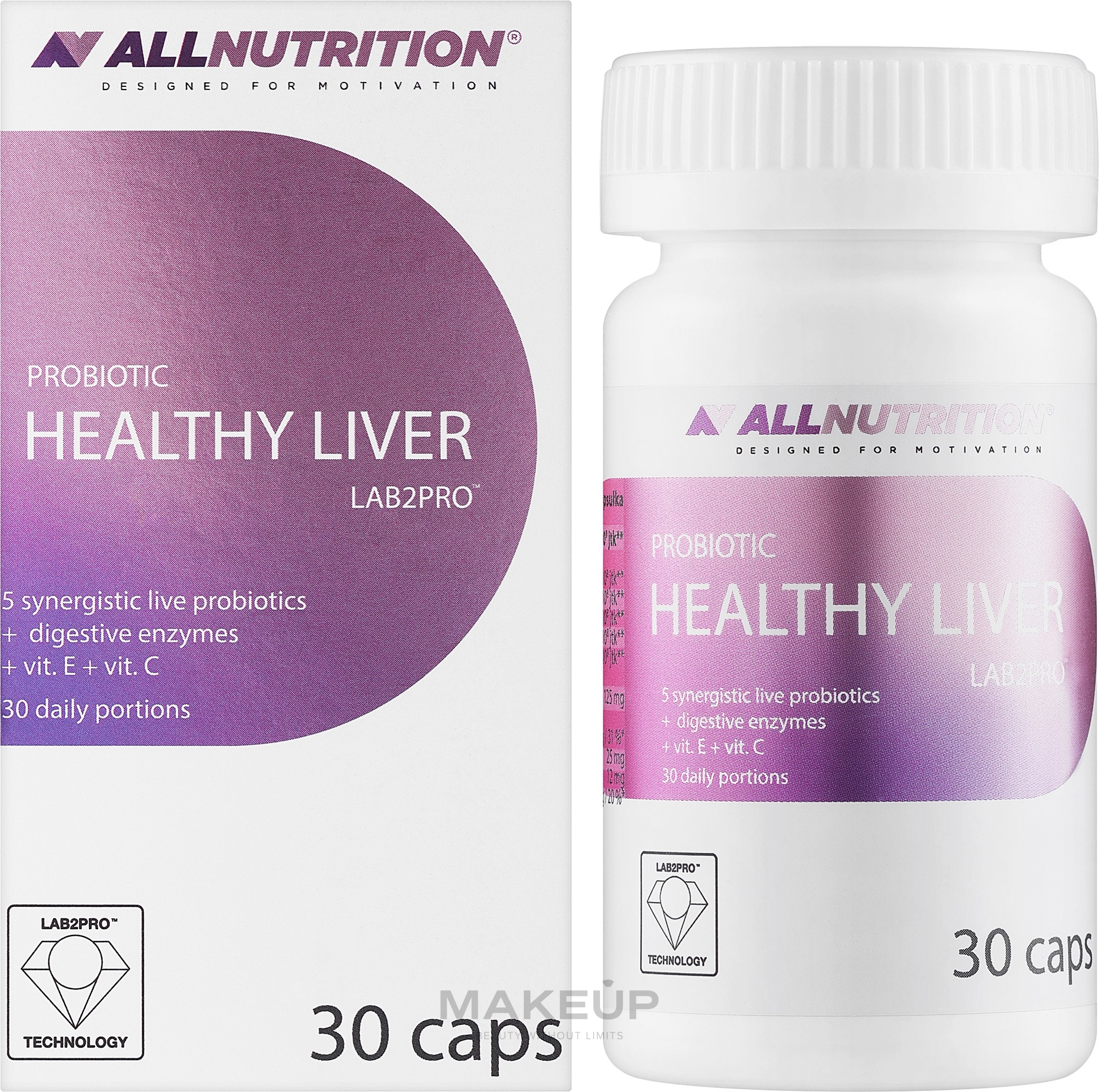 Пищевая добавка пробиотик "Healthy Liver", в капсулах - Allnutrition Probiotic LAB2PRO — фото 30шт
