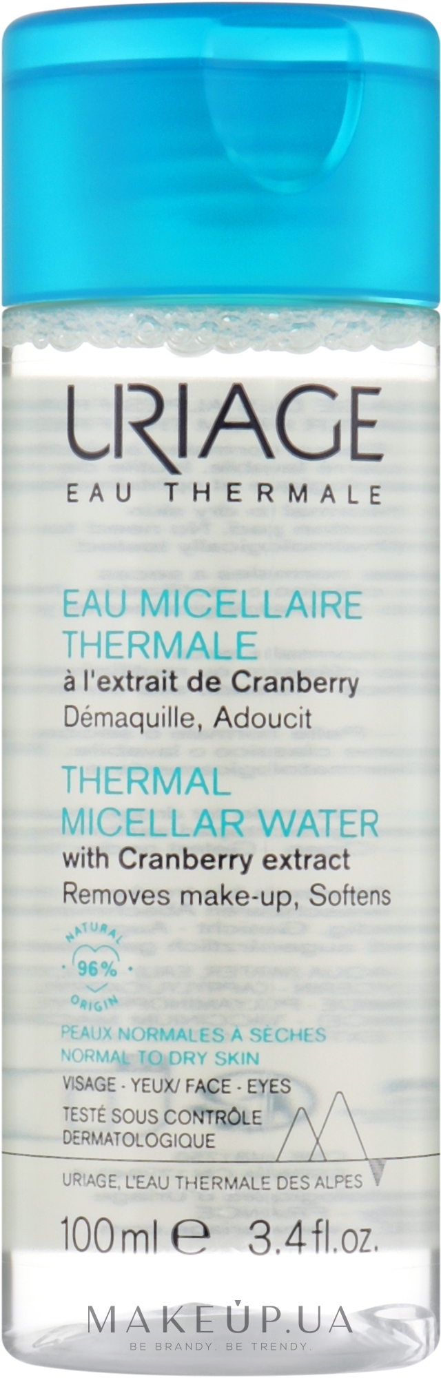 Міцелярна вода для нормальної шкіри  - Uriage Thermal Micellar Water Normal To Dry Skin — фото 100ml