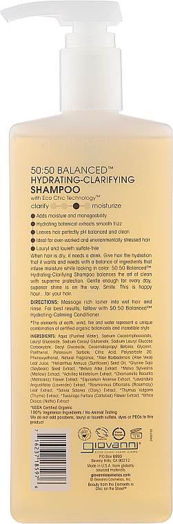 Шампунь "Баланс" - Giovanni Eco Chic Hair Care 50:50 Balanced Hydrating-Clarifying Shampoo — фото N4