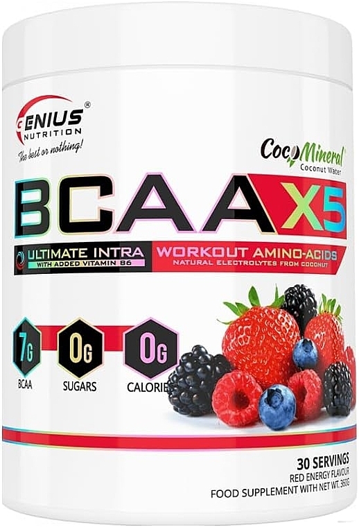 Аминокислота "BCAA-X5", ягоды - Genius Nutrition Red Energy — фото N1