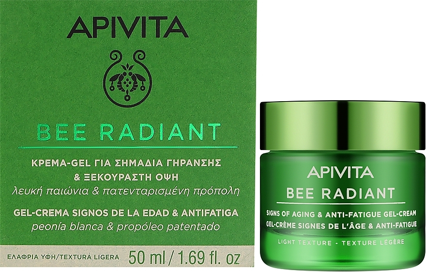 Гель-крем для обличчя - Apivita Bee Radiant Signs of Aging & Anti-Fatigue Gel-Cream Light Texture — фото N2