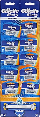 Набор одноразовых станков для бритья, 10шт - Gillette Blue 3 Comfort — фото N1