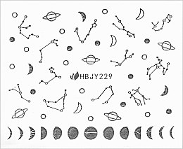 Духи, Парфюмерия, косметика Наклейки для ногтей "Серебристые звезды", HBJY - Vizavi Professional