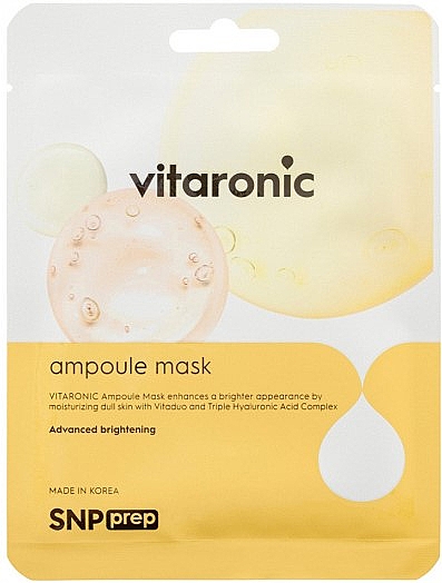 Маска тканинна для сяйва шкіри обличчя - SNP Prep Vitaronic Ampoule Mask — фото N1