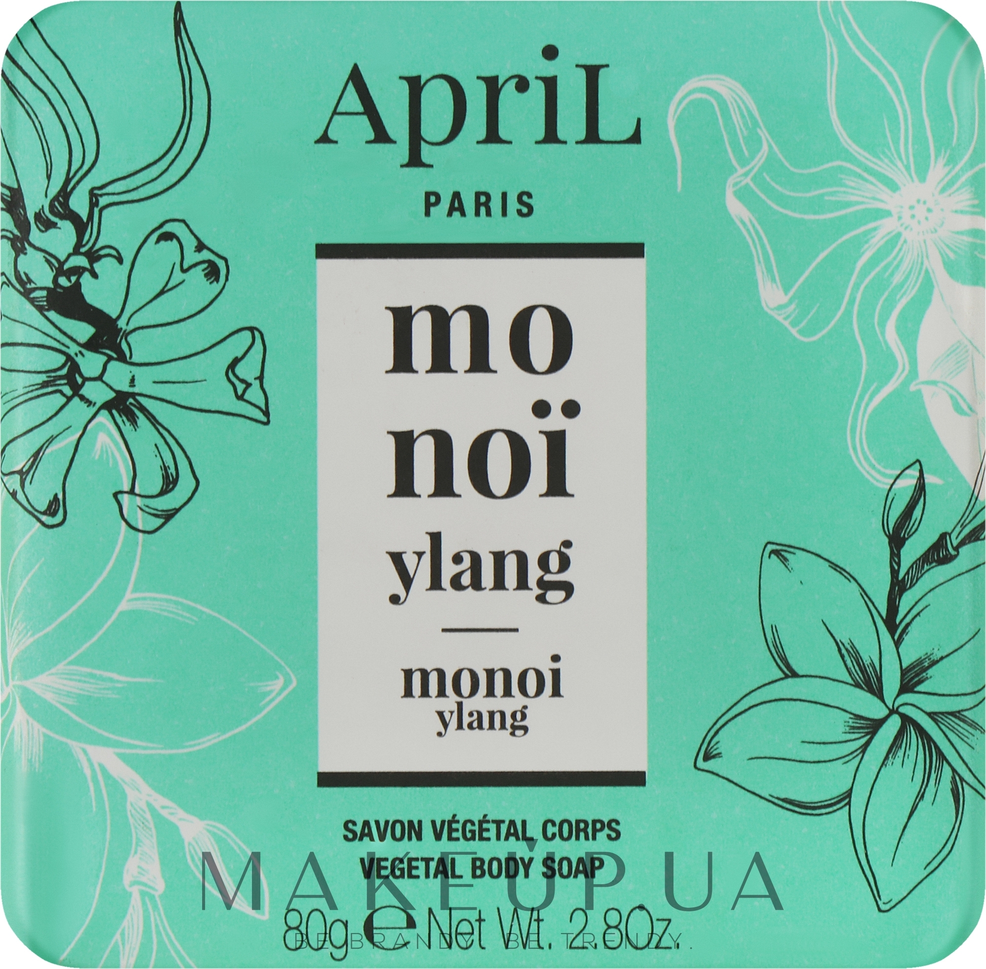 Мыло "Моной и иланг" - April Monoi Ylang Vegetal Body Soap — фото 80g