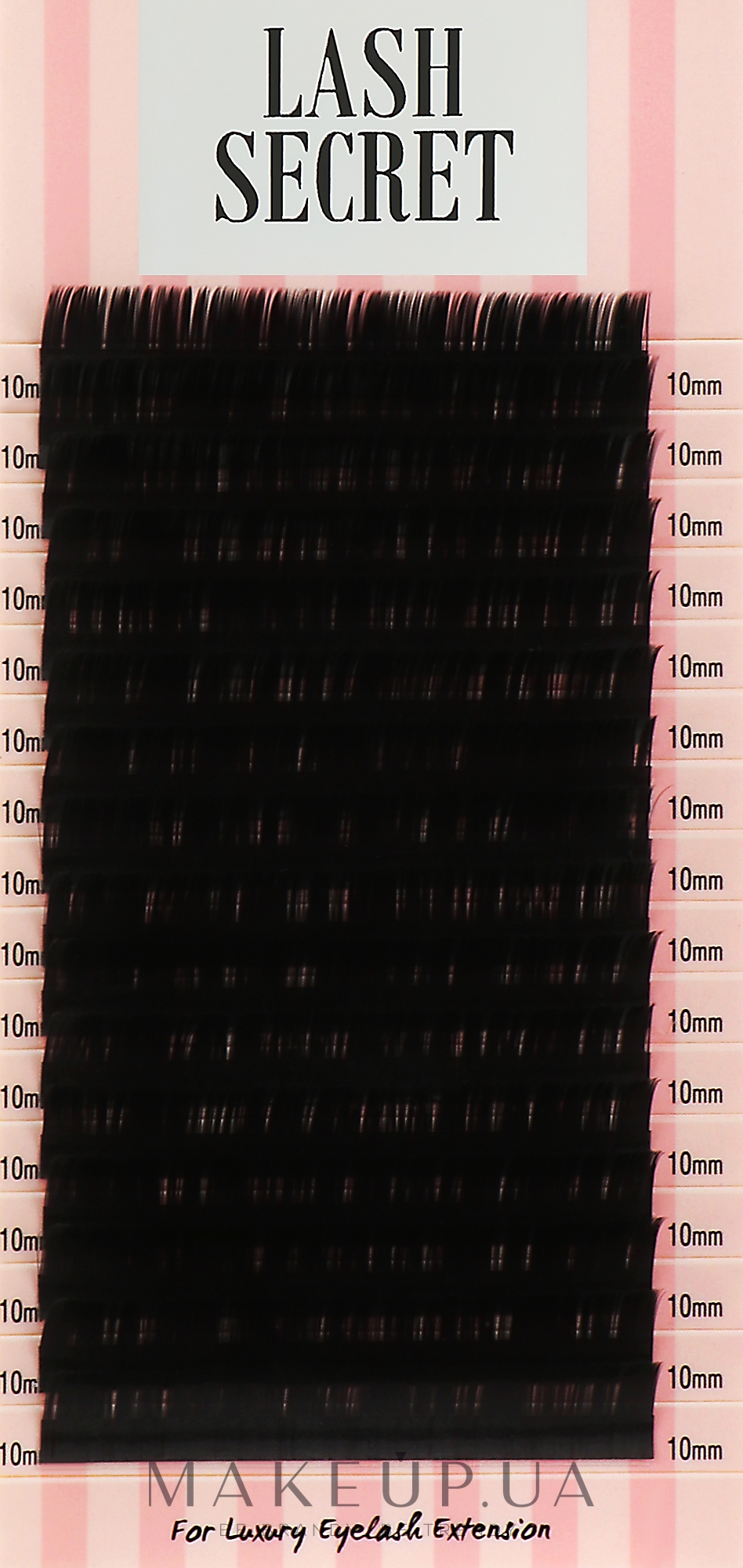 Накладні вії, чорні, 16 ліній (один розмір, 0,05, C, 10) - Lash Secret — фото 1уп
