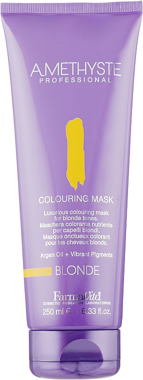 Маска для волосся, яка фарбує, для відтінків блонду - FarmaVita Amethyste Colouring Mask Blonde — фото N1
