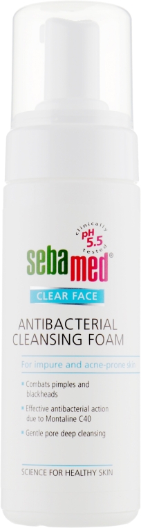 Очищувальна пінка для обличчя антибактеріальна - Sebamed Clear Face Antibacterial Cleansing Foam — фото N2