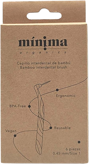 Набор бамбуковых межзубных щеток, 6 шт. - Minima Organics Bamboo Interdental Brush — фото N1