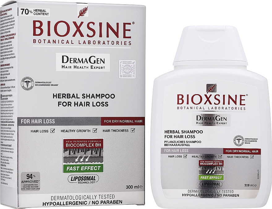 Шампунь рослинний проти випадіння для нормального і сухого волосся - Biota Bioxsine Shampoo — фото N2