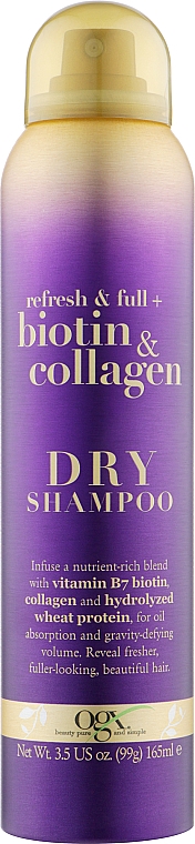 Сухой шампунь с биотином и коллагеном - OGX Biotin & Collagen Dry Shampoo