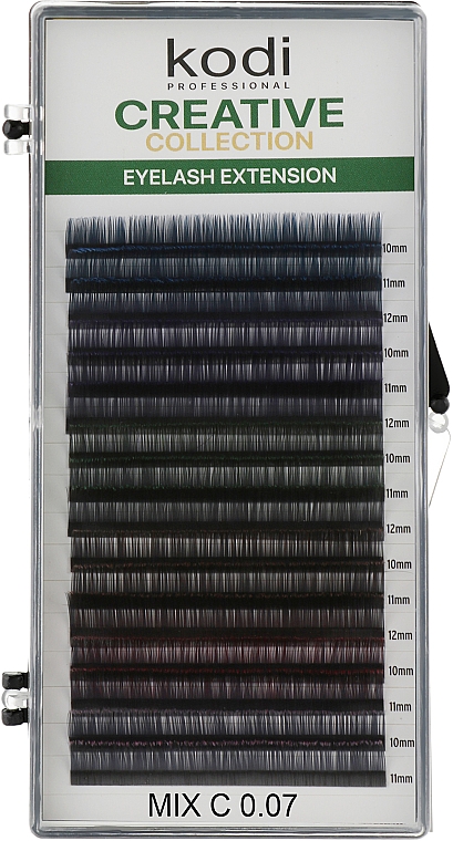 Накладные ресницы с цветным кончиком Creative Collection C 0.07 (16 рядов: 10/11/12) - Kodi Professional — фото N1