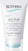 Духи, Парфюмерия, косметика Кремовый антиперспирант для чувствительной кожи - Biotherm Deo Pure Sensitive Cream 