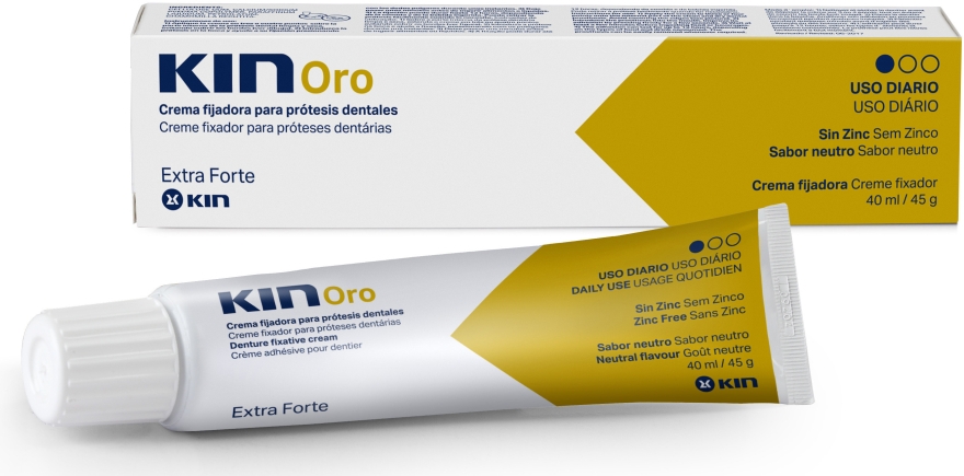 Крем для фіксації зубних протезів - Kin Gold Extra Strong Fixing Cream — фото N1