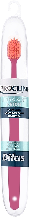 Зубная щетка "Ultra Soft" 512063, розовая с оранжевой щетиной, в кейсе - Difas Pro-Clinic 5100 — фото N1