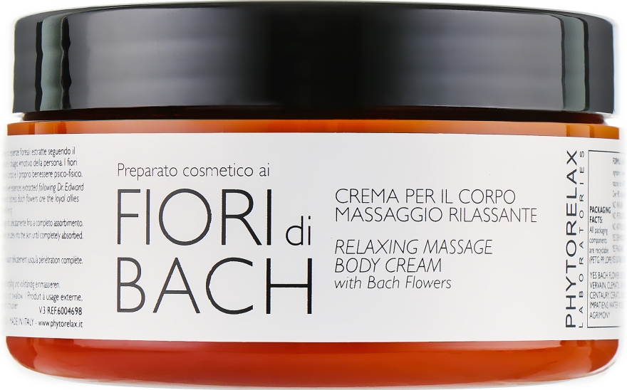 Массажный крем "Bach Flowers" - Phytorelax Laboratories Fiori Di Bach Relaxing Massage Body Cream 