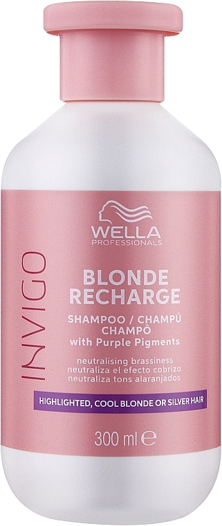 Шампунь-нейтрализатор желтизны - Wella Professionals Invigo Blonde Recharge Color Refreshing Shampoo For Cool Blonde — фото N1