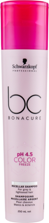 Нейтрализующий шампунь с фиолетовым оттенком - Schwarzkopf Professional BC Bonacure Ph 4.5 Color Freeze Silver Micellar Shampoo