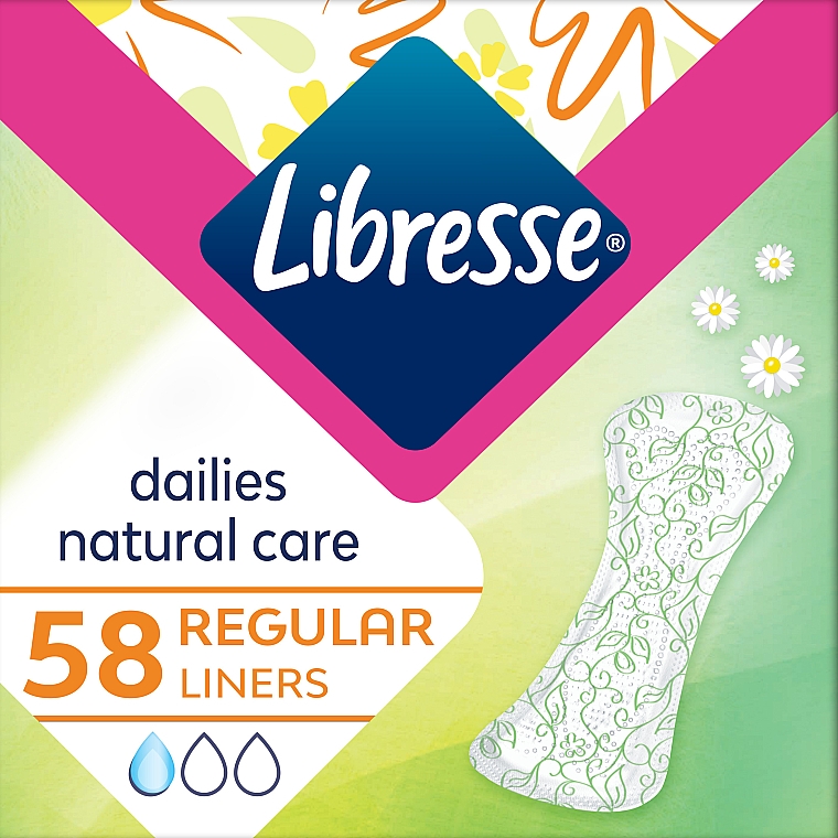 Ежедневные прокладки, 58 шт. - Libresse Natural Care Dailies 