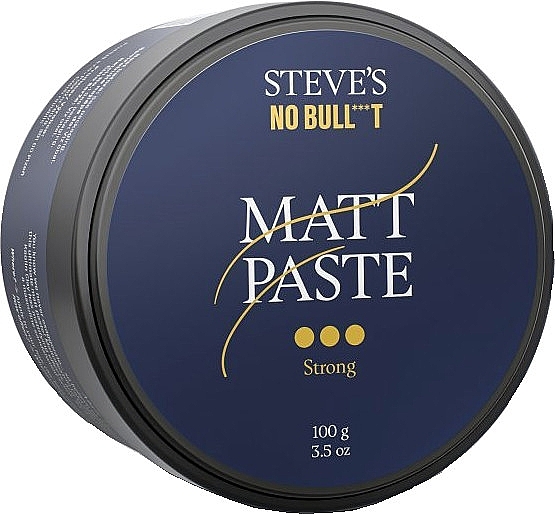 Матовая паста для волос, сильная фиксация - Steve's No Bull***t Matt Paste Strong — фото N1