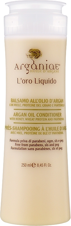 Кондиціонер для всіх типів волосся з арганововою олією, медом, протеїнами і пантенолом - Arganiae L'oro Liquido Argan Oil Conditioner — фото N1