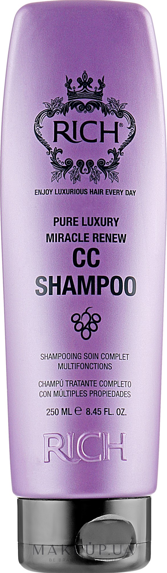 Восстанавливающий шампунь для волос - Rich Pure Luxury Miracle Renew CC Shampoo — фото 250ml