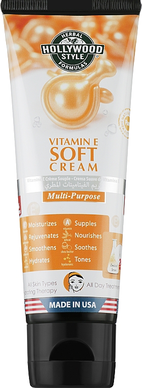 Органічний живильний крем для обличчя з вітаміном Е - Hollywood Style Organic Vitamin E Soft Cream — фото N1