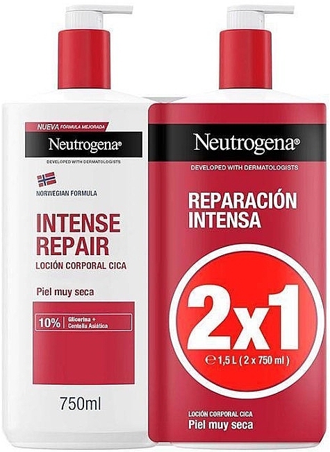 Набір - Neutrogena Intense Repair Body Lotion (b/lot/2x750ml) — фото N1