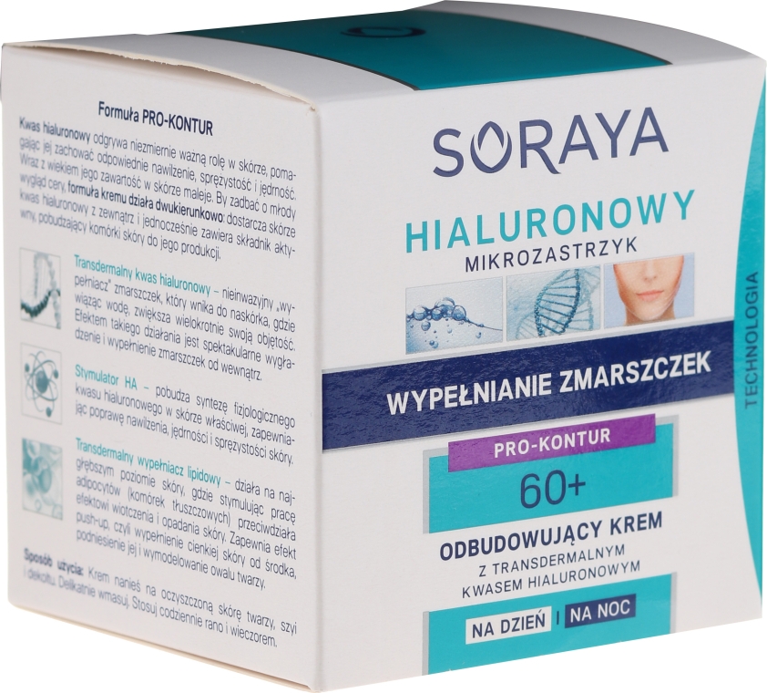 Восстанавливающий крем на день/ночь - Soraya Hialuronowy Mikrozastrzyk Restorative Cream 60+ — фото N1