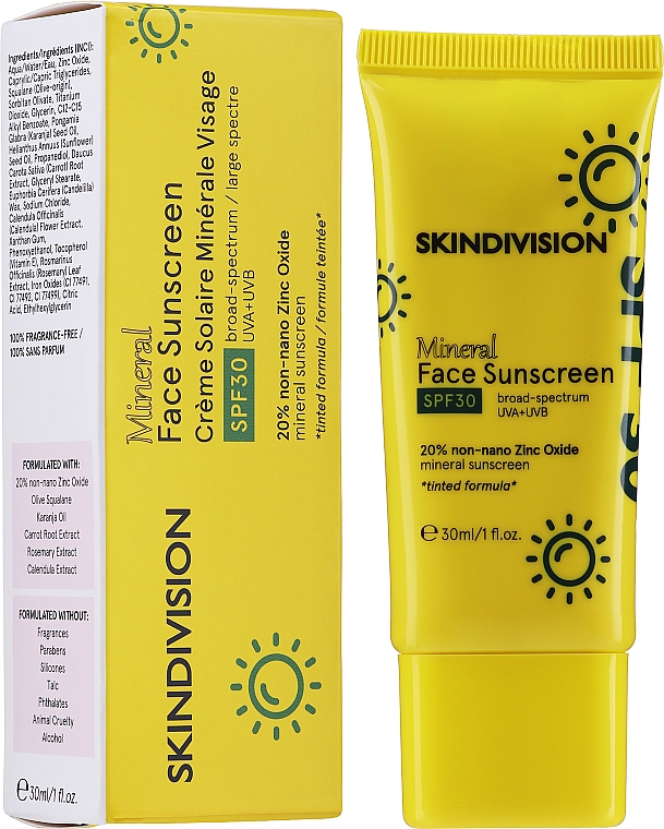 Солнцезащитный крем для лица - SkinDivision Face Sunscreen SPF30 — фото N1