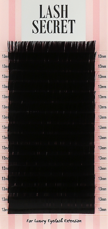 Накладні вії, чорні, 16 ліній (один розмір, 0,05, C, 13) - Lash Secret — фото N1