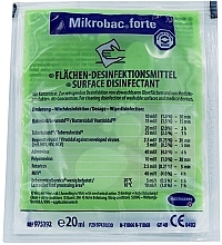Засіб для дезінфекції та очищення поверхонь і виробів медичного призначення "Мікробак форте" - Bode (саше) — фото N1