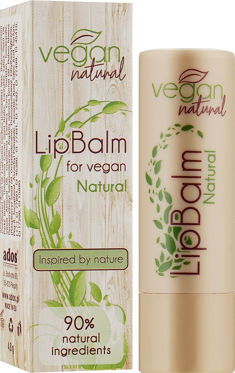 Бальзам для губ "Натуральный" - Vegan Natural Lip Balm For Vegan Natural — фото N2