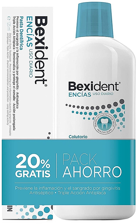 Набор - Isdin Bexident Gums (toothpaste/125ml + mouth/wash/500ml) — фото N1