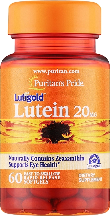 Пищевая добавка "Лютеин 20 мг" - Puritan's Pride Lutein 20mg with Zeaxanthin — фото N1