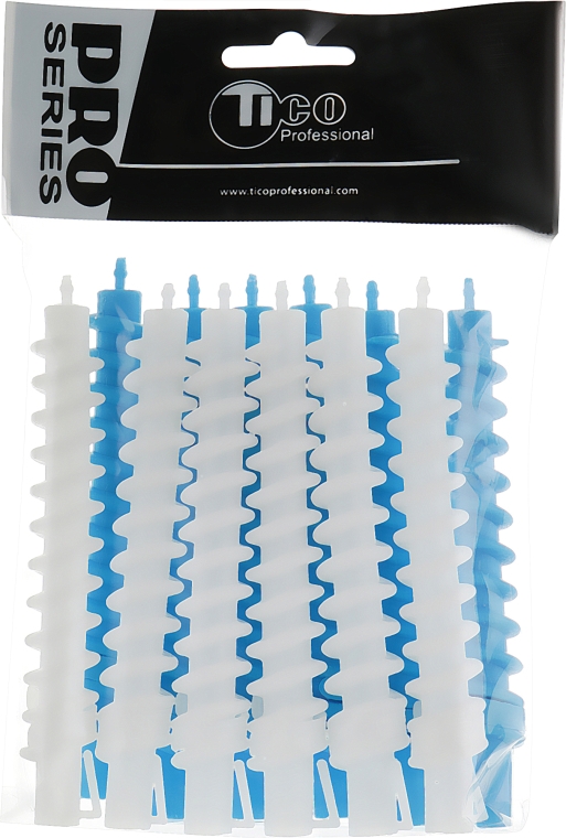 Спиральные бигуди для химической завивки d10.3, белые-синие - Tico Professional — фото N1