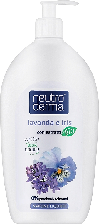 Жидкое мыло с органическими экстрактами Лаванды и Ириса - Neutro Derma Lavanda e Iris — фото N1