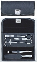 Маникюрный набор, 5 предметов "Grey", leather grey - Erbe Solingen 9007 — фото N1