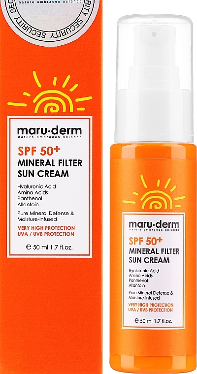 Солнцезащитный крем для лица - Maruderm Cosmetics Mineral Filter Sun Cream SPF 50+ — фото N2