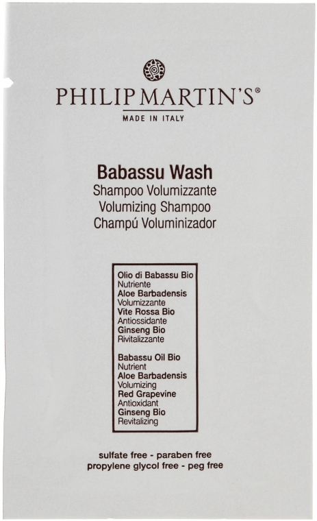 Шампунь для объема волос - Philip Martin's Babassu Wash Volumizing Shampoo (пробник)