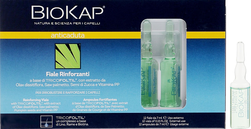 Засіб для зміцнення і захисту волосся від випадання - BiosLine BioKap Hair  Loss Ampoules: купити за найкращою ціною в Україні 