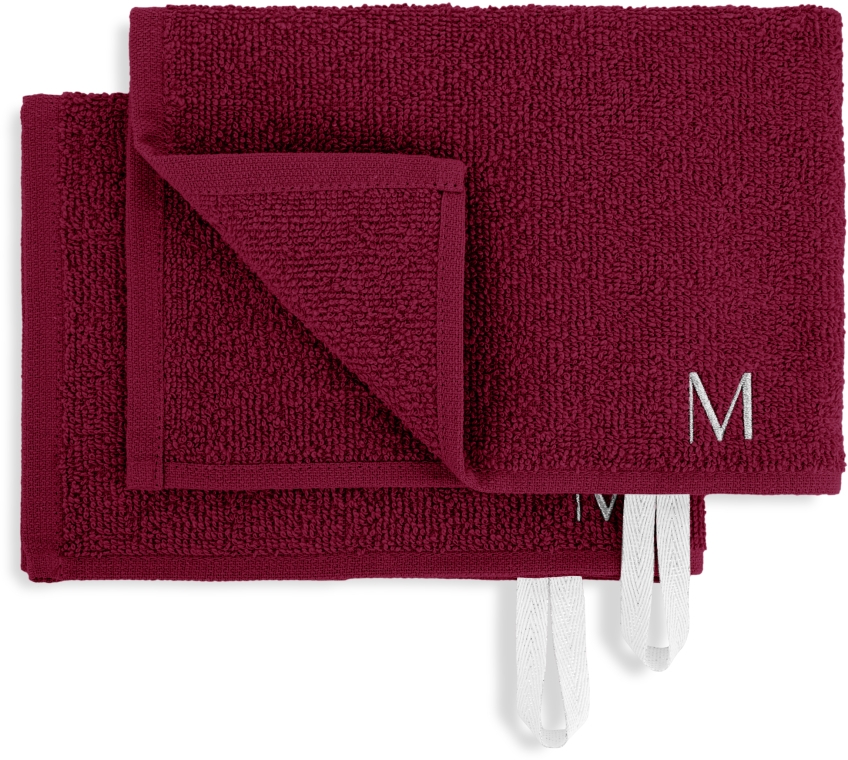 Дорожный набор полотенец для лица, бордовые "MakeTravel" - MAKEUP Face Towel Set — фото N2