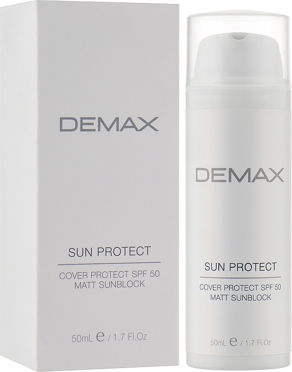 Сонцезахисний крем для обличчя - Demax Sun Protect Cover Protect Matt Sunblock SPF 50 — фото N2